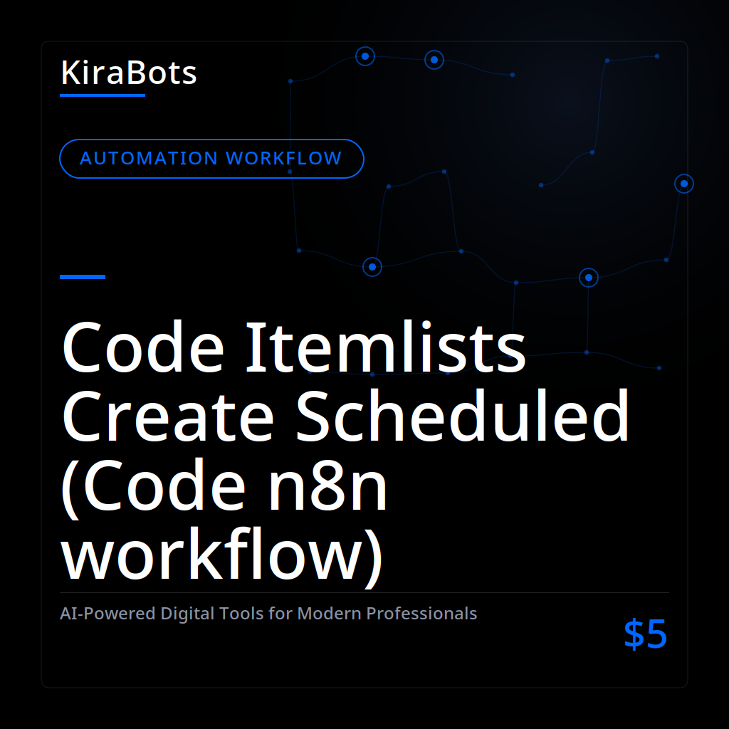 Code Itemlists Create Scheduled (Code n8n workflow)