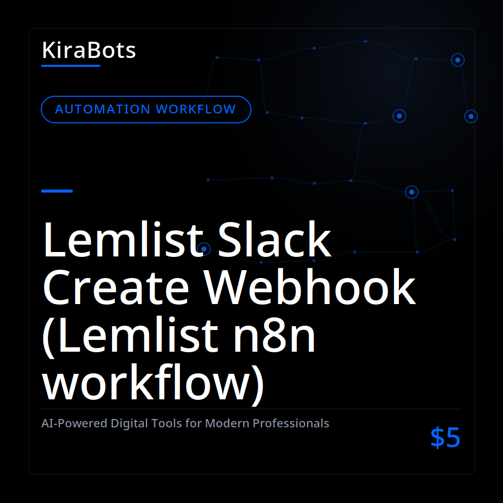 Lemlist Slack Create Webhook (Lemlist n8n workflow)