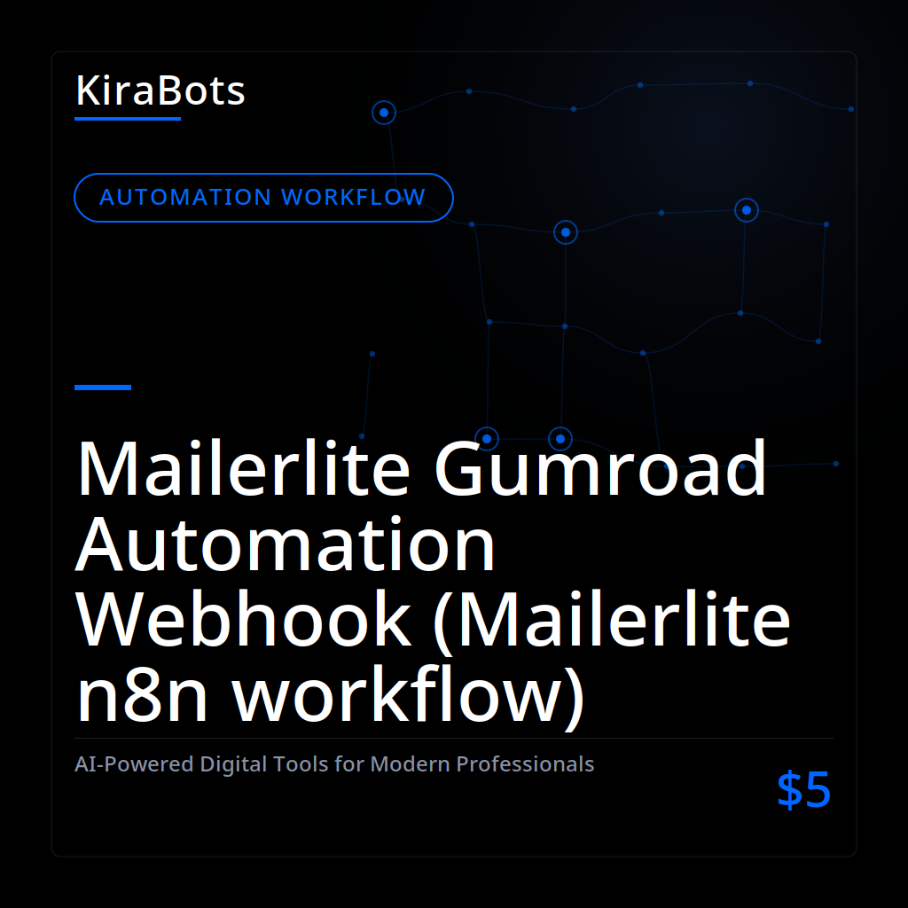 Mailerlite Gumroad Automation Webhook (Mailerlite n8n workflow)