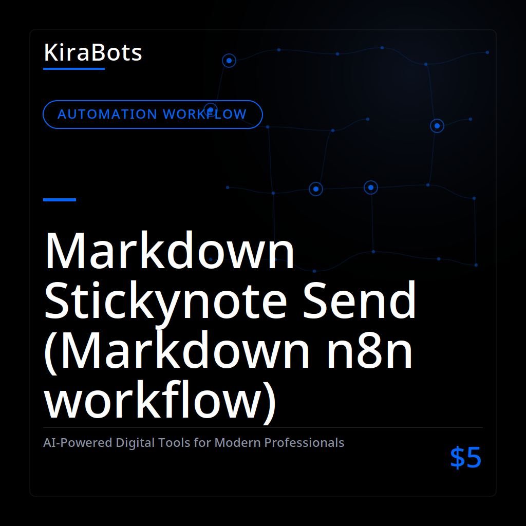 Markdown Stickynote Send (Markdown n8n workflow)