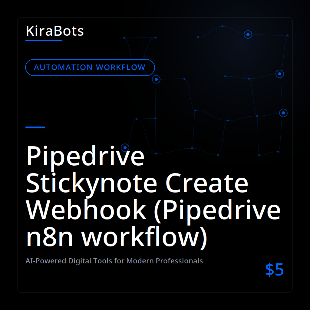 Pipedrive Stickynote Create Webhook (Pipedrive n8n workflow)