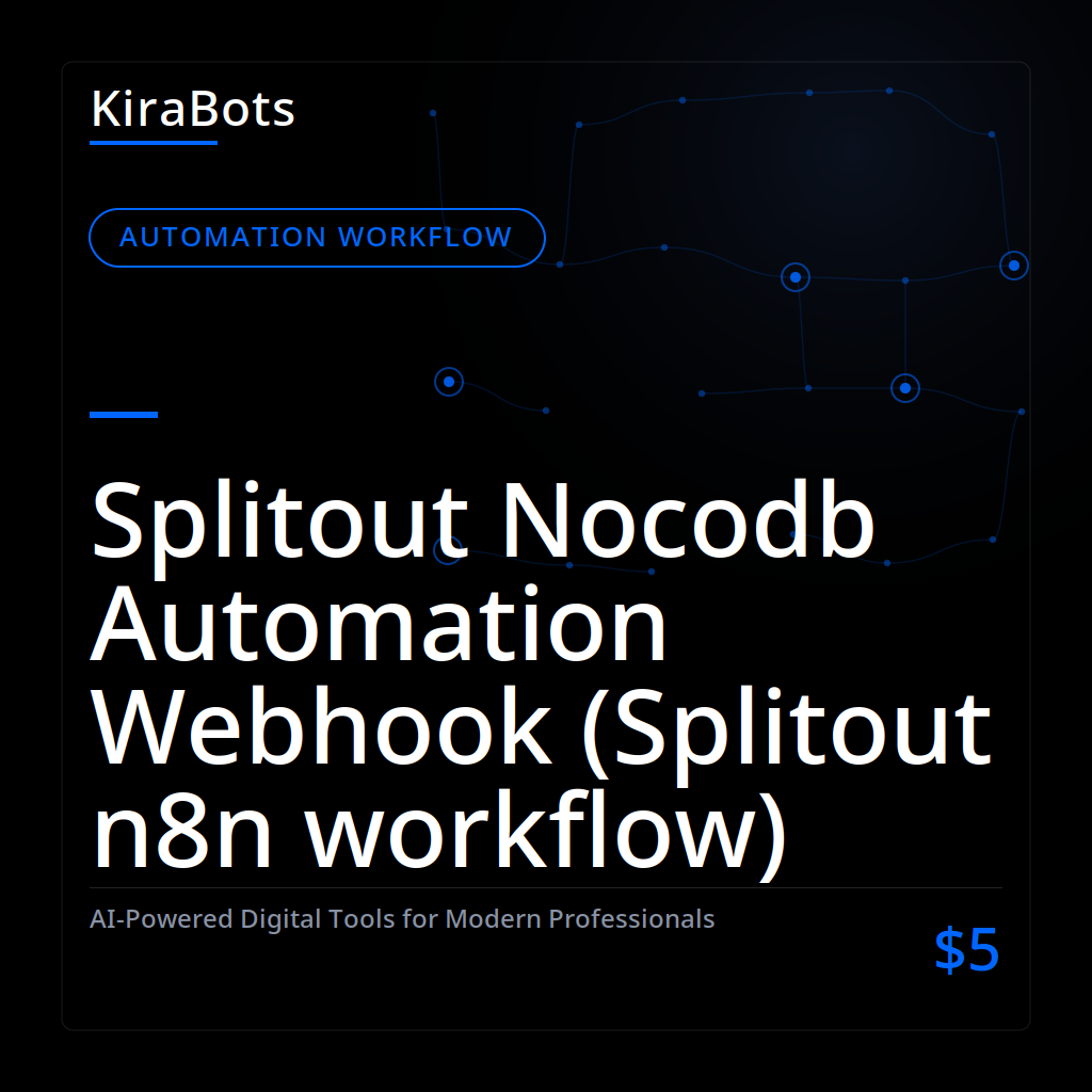 Splitout Nocodb Automation Webhook (Splitout n8n workflow)