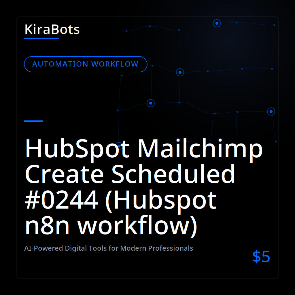 HubSpot Mailchimp Create Scheduled #0244 (Hubspot n8n workflow)