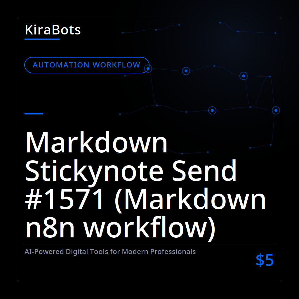 Markdown Stickynote Send #1571 (Markdown n8n workflow)