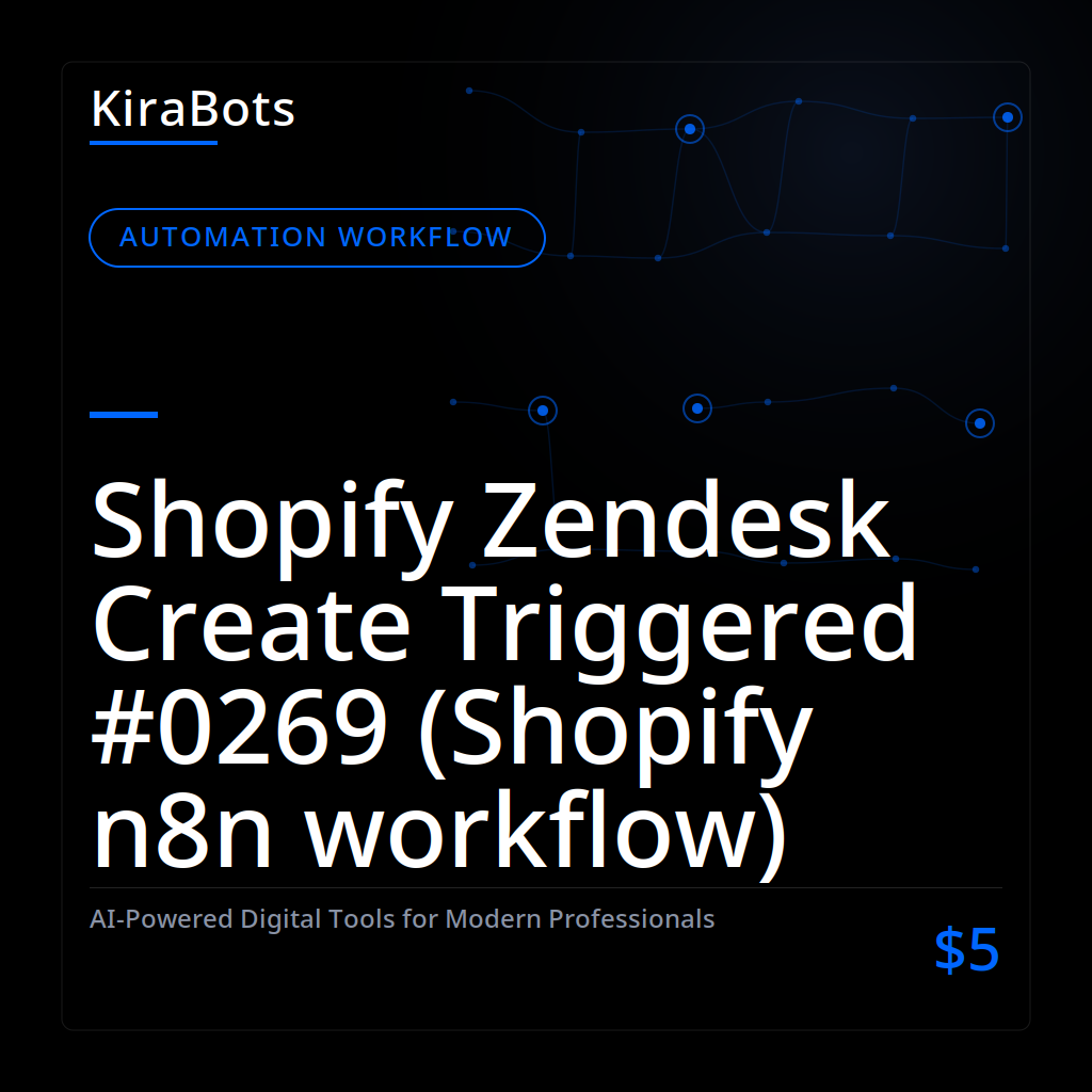 Shopify Zendesk Create Triggered #0269 (Shopify n8n workflow)