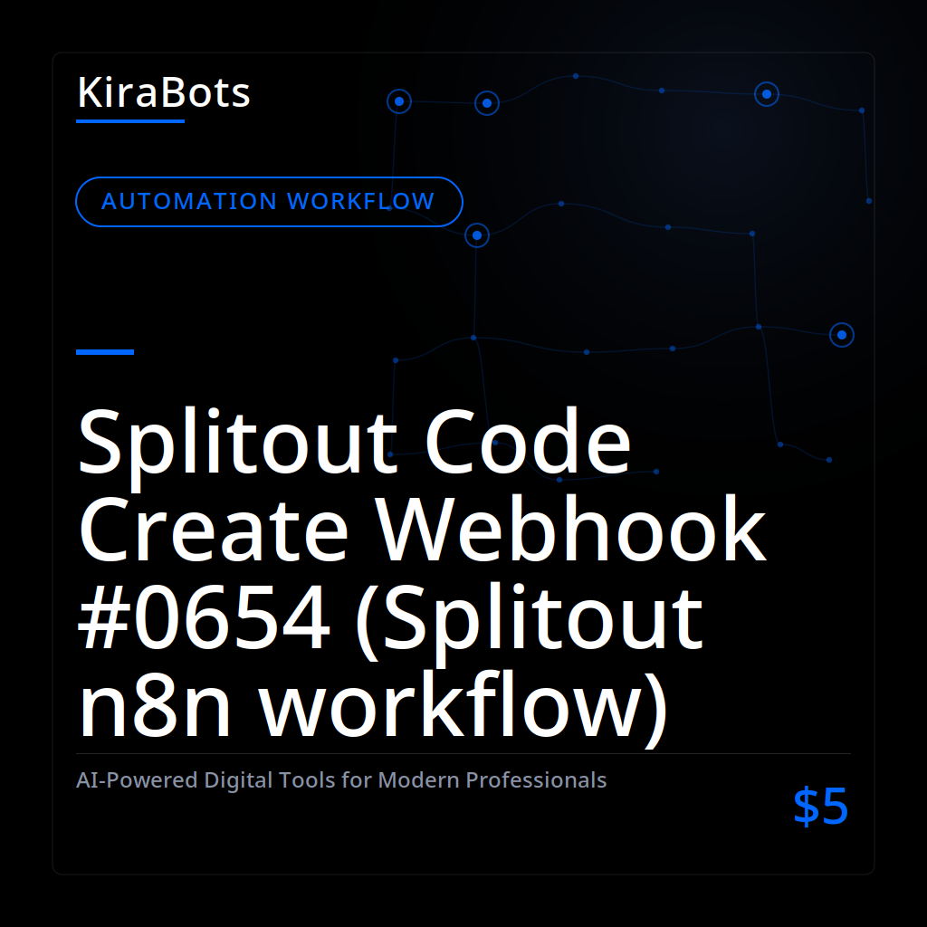 Splitout Code Create Webhook #0654 (Splitout n8n workflow)
