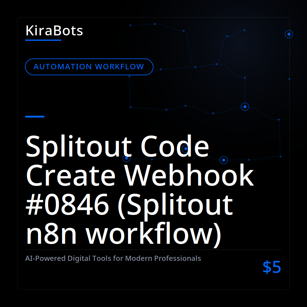 Splitout Code Create Webhook #0846 (Splitout n8n workflow)