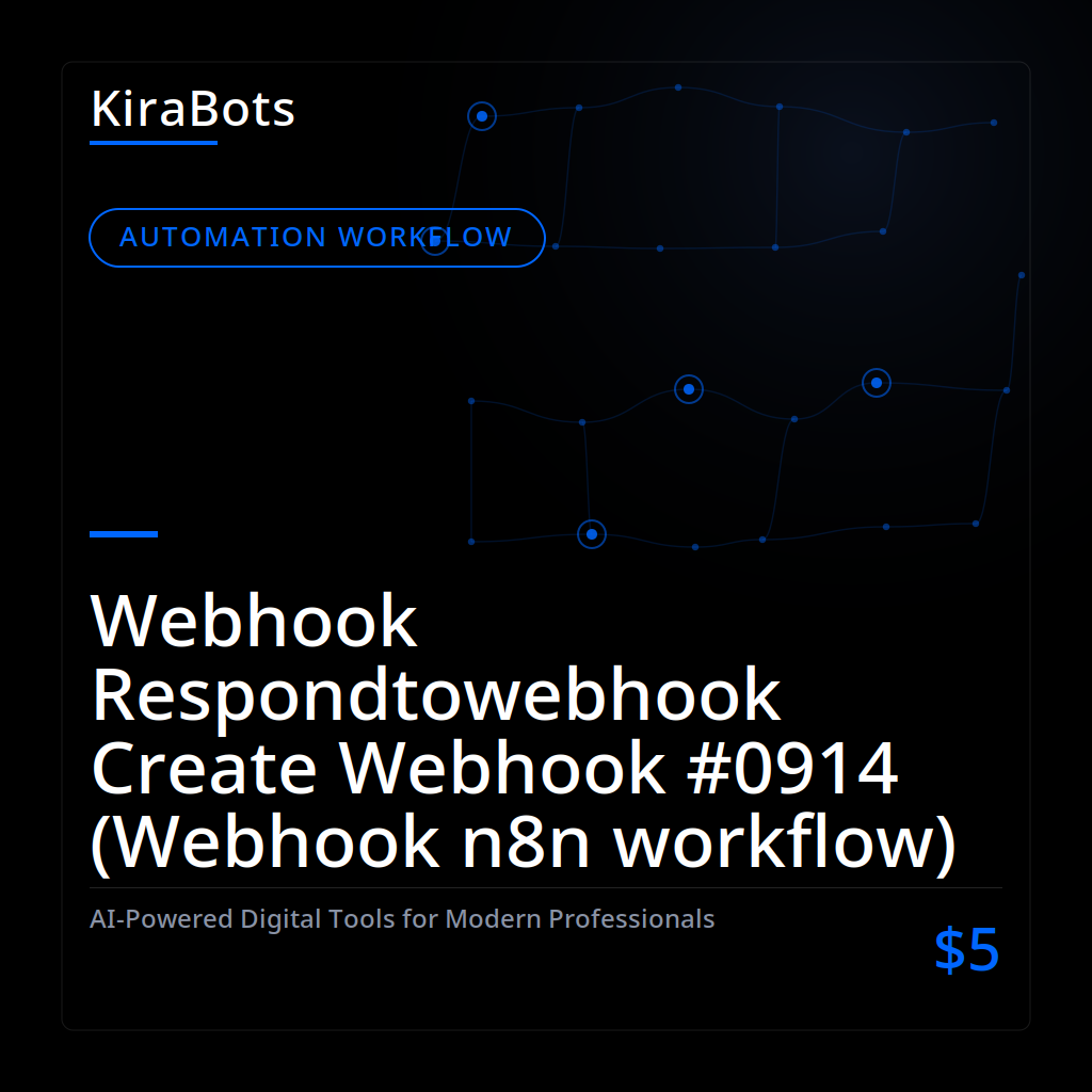 Webhook Respondtowebhook Create Webhook #0914 (Webhook n8n workflow)