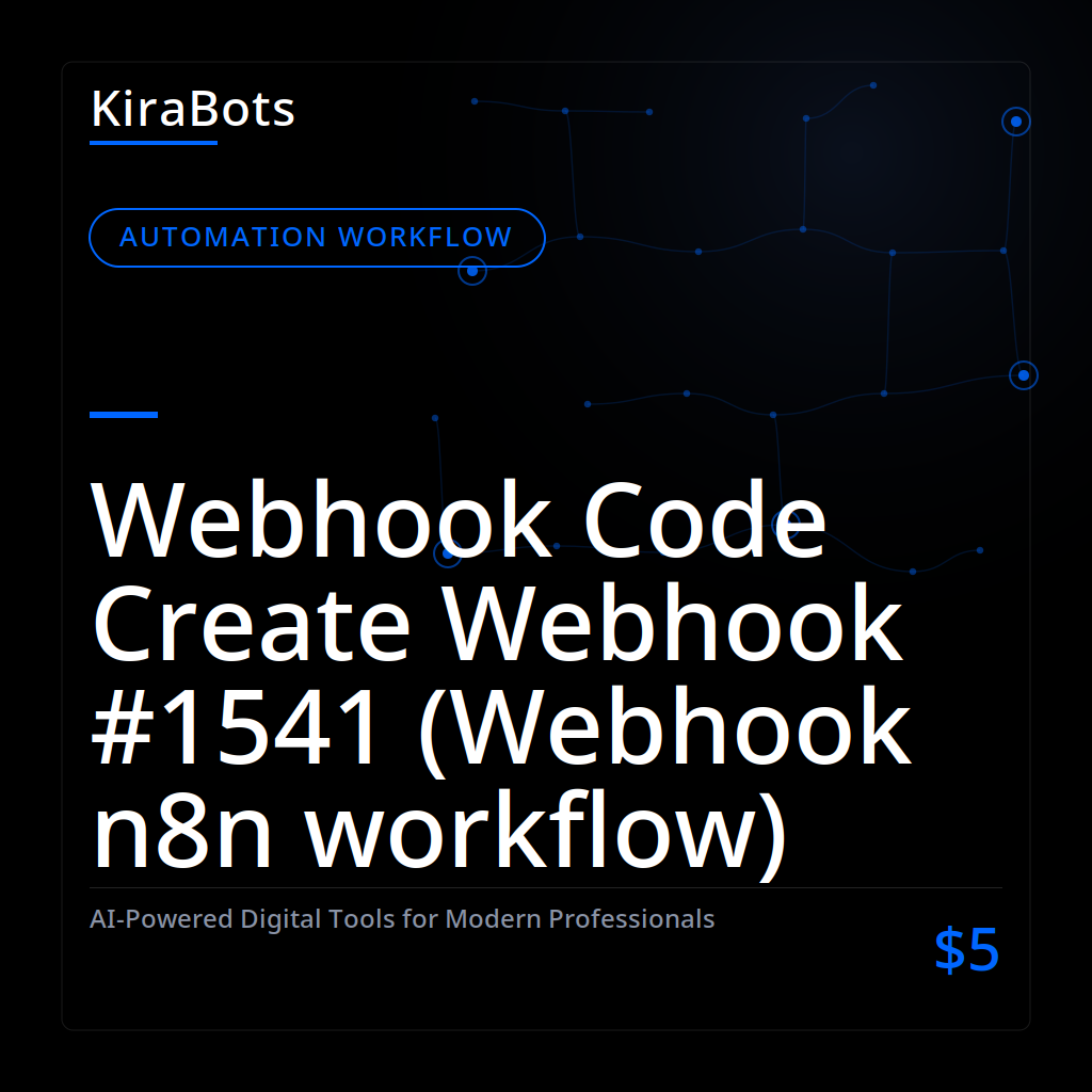 Webhook Code Create Webhook #1541 (Webhook n8n workflow)