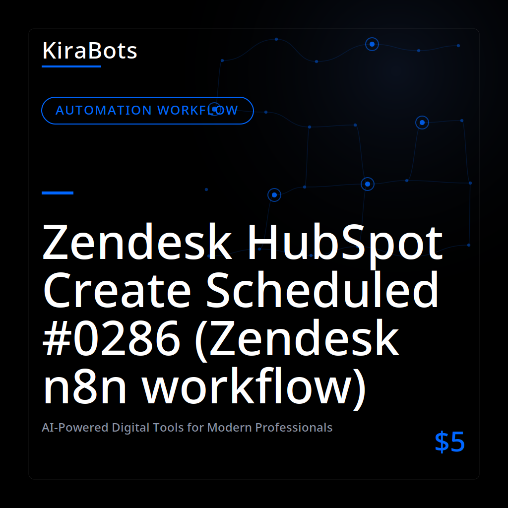 Zendesk HubSpot Create Scheduled #0286 (Zendesk n8n workflow)