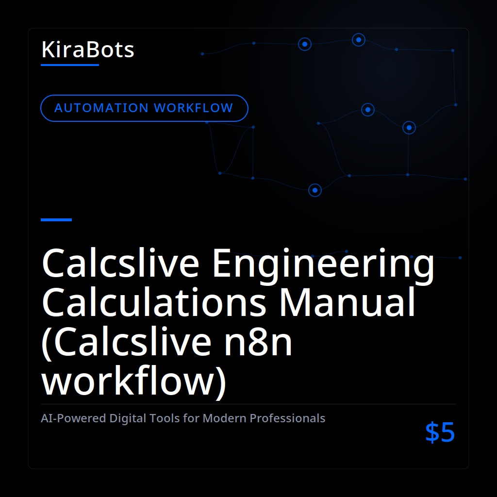 Calcslive Engineering Calculations Manual (Calcslive n8n workflow)