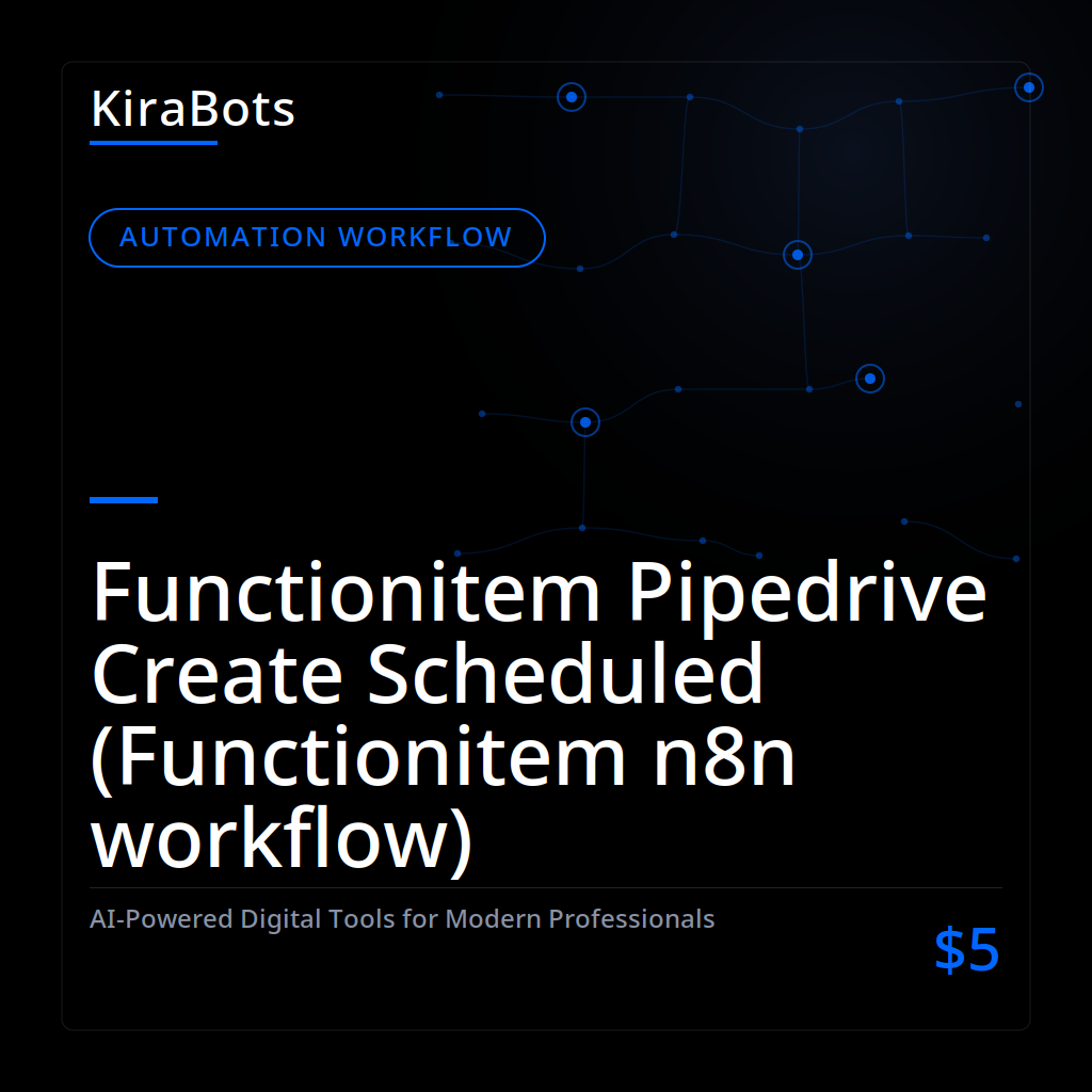 Functionitem Pipedrive Create Scheduled (Functionitem n8n workflow)