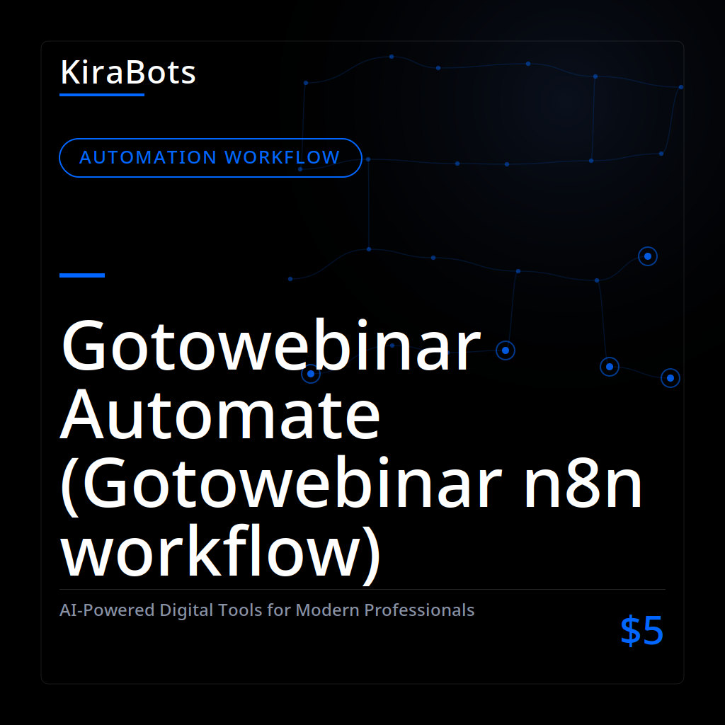 Gotowebinar Automate (Gotowebinar n8n workflow)