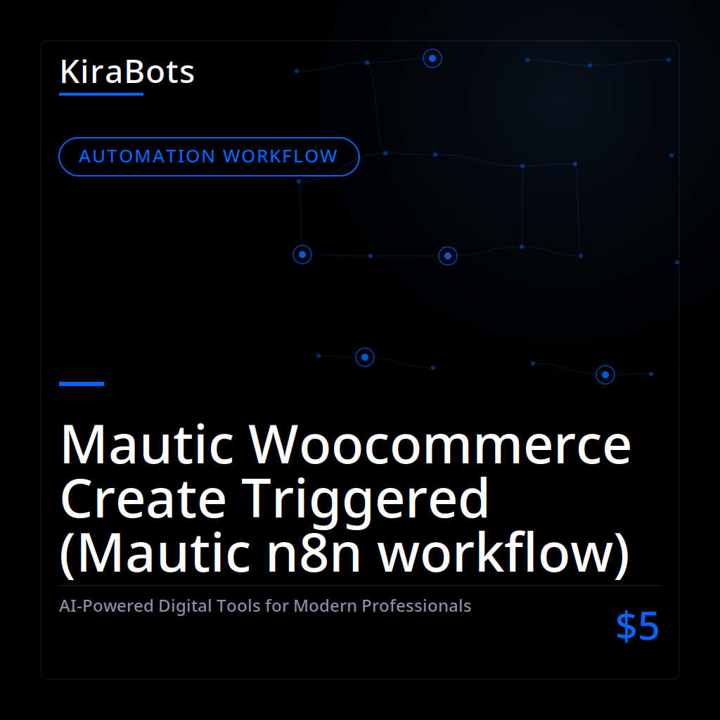 Mautic Woocommerce Create Triggered (Mautic n8n workflow)