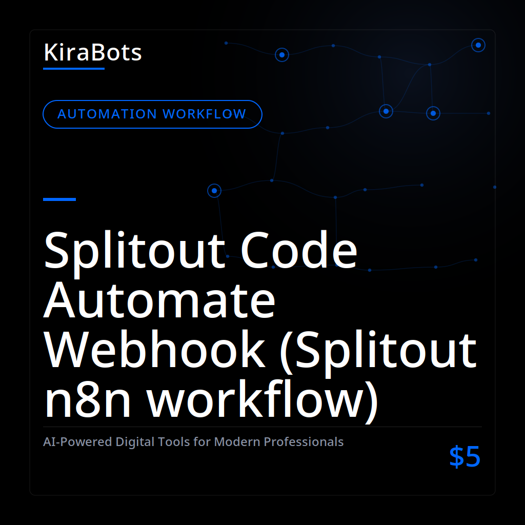 Splitout Code Automate Webhook (Splitout n8n workflow)
