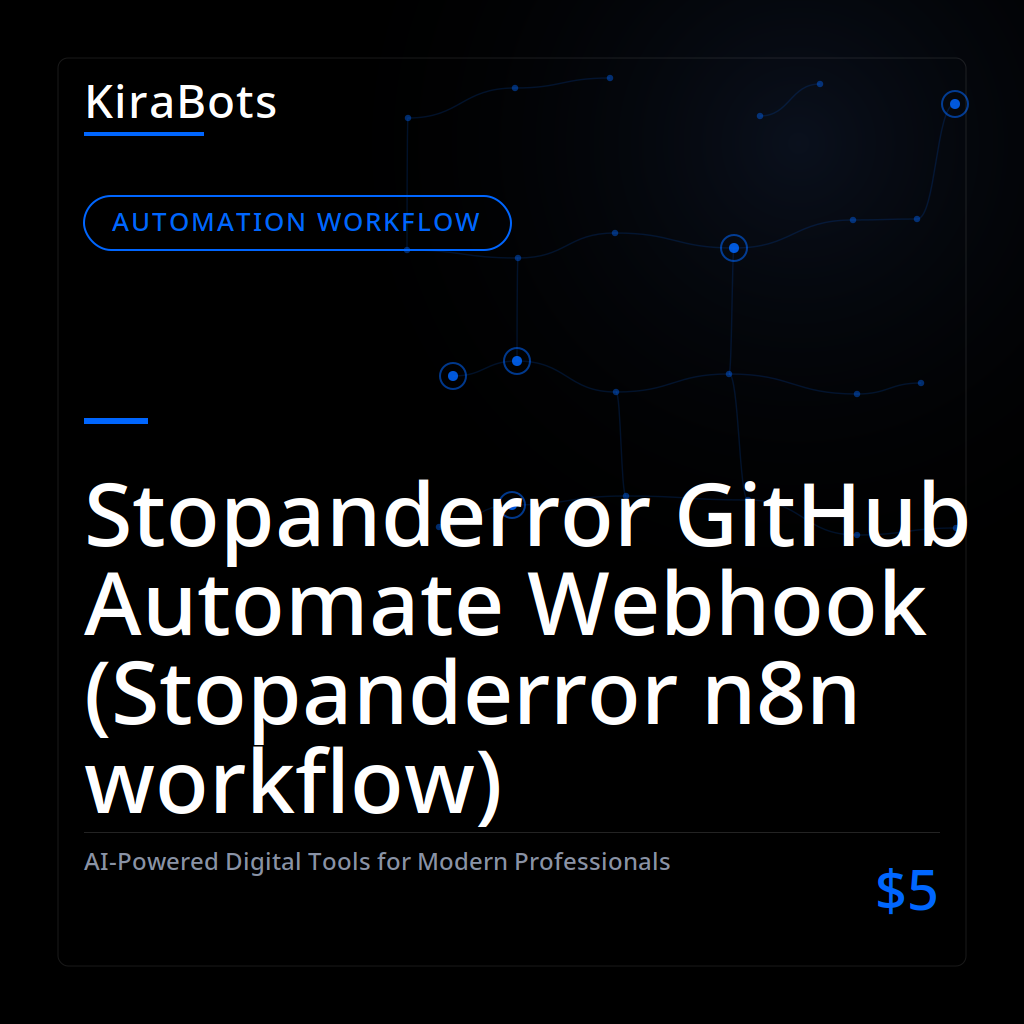 Stopanderror GitHub Automate Webhook (Stopanderror n8n workflow)