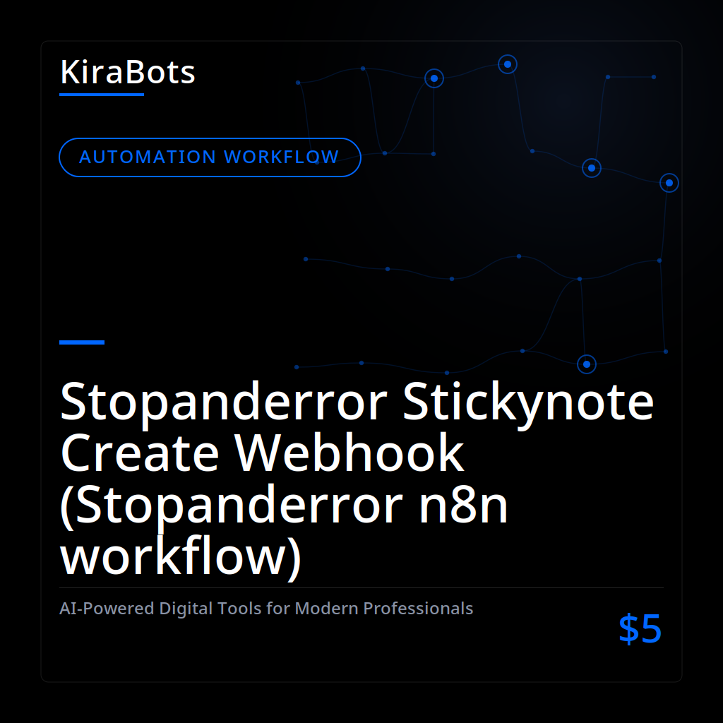 Stopanderror Stickynote Create Webhook (Stopanderror n8n workflow)