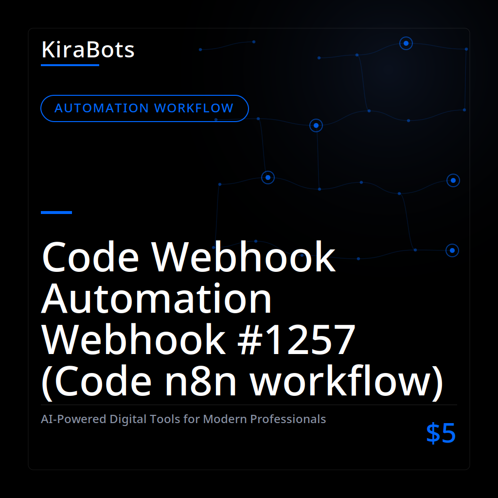 Code Webhook Automation Webhook #1257 (Code n8n workflow)