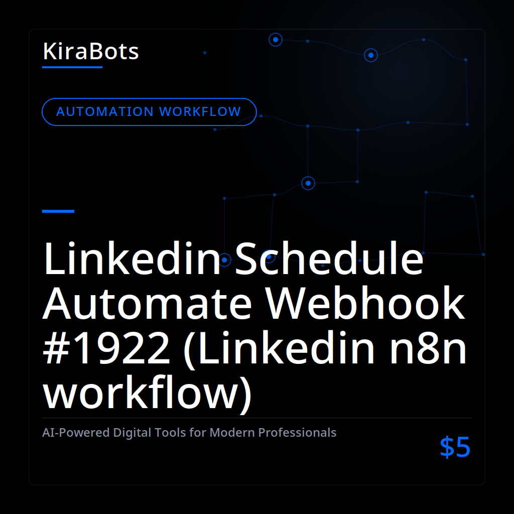 Linkedin Schedule Automate Webhook #1922 (Linkedin n8n workflow)