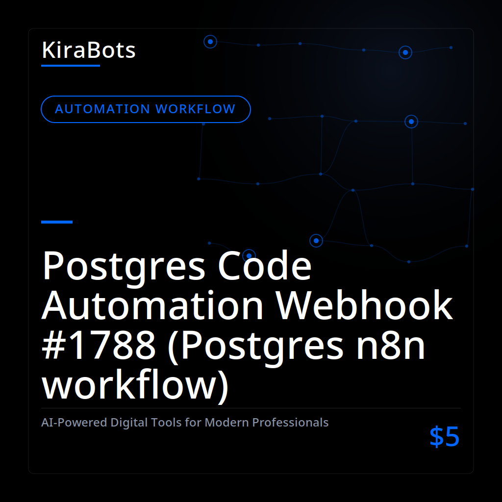 Postgres Code Automation Webhook #1788 (Postgres n8n workflow)