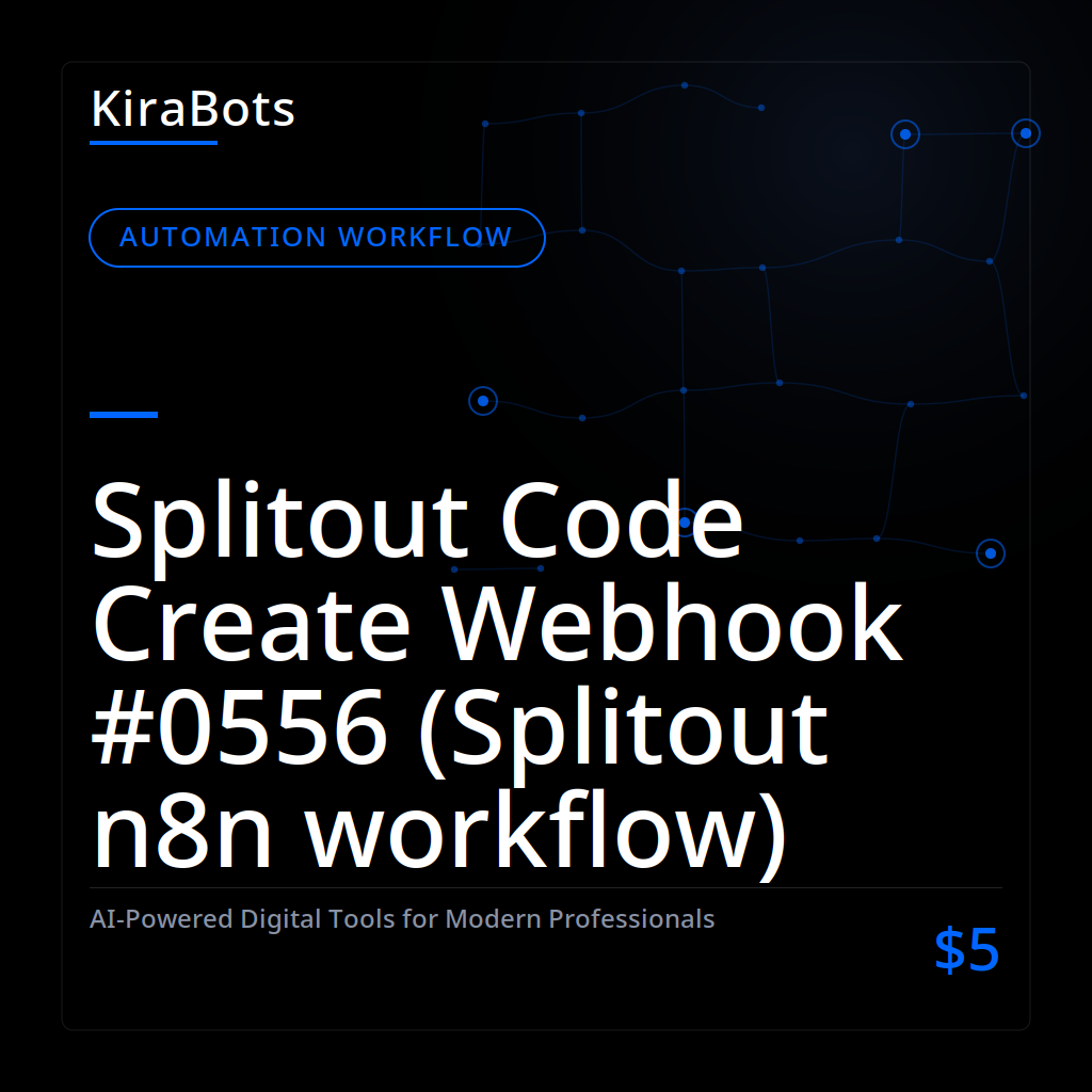 Splitout Code Create Webhook #0556 (Splitout n8n workflow)