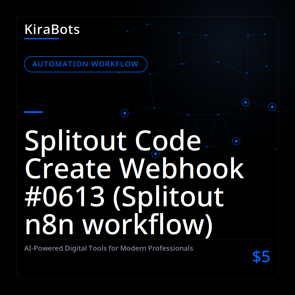 Splitout Code Create Webhook #0613 (Splitout n8n workflow)