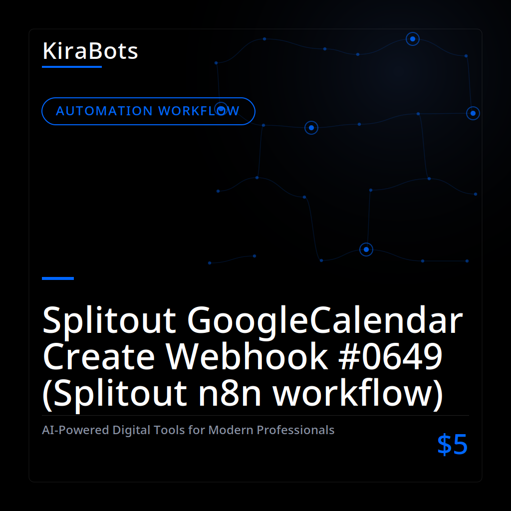 Splitout GoogleCalendar Create Webhook #0649 (Splitout n8n workflow)