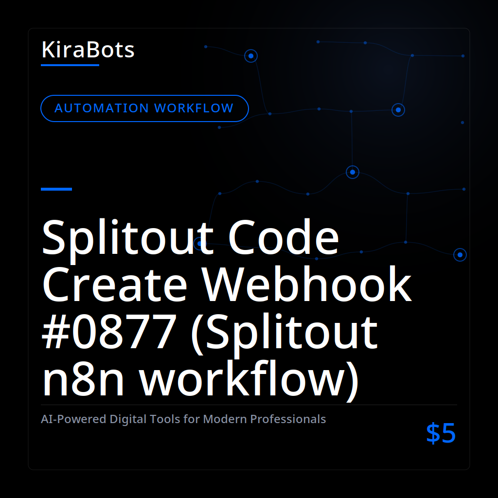 Splitout Code Create Webhook #0877 (Splitout n8n workflow)
