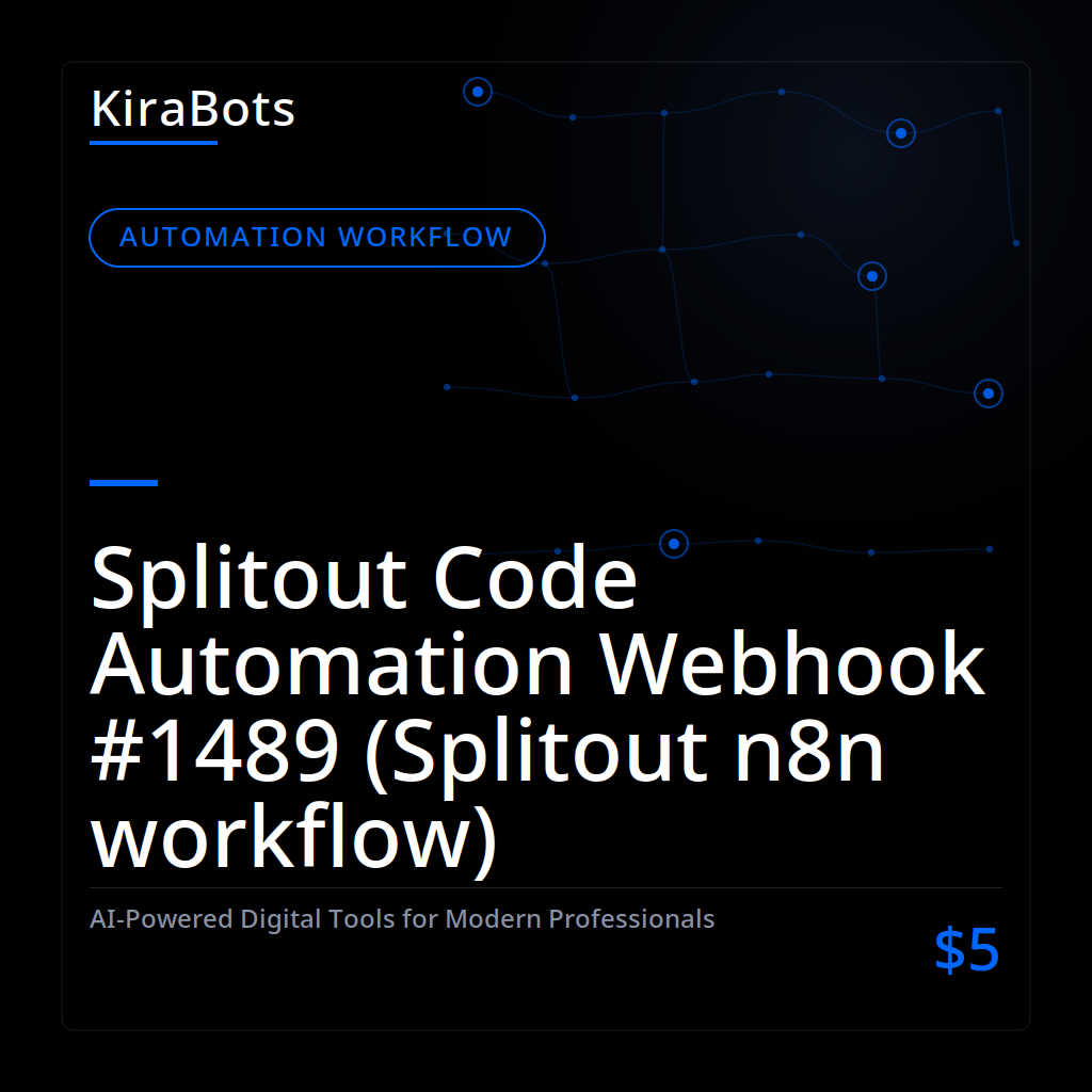 Splitout Code Automation Webhook #1489 (Splitout n8n workflow)