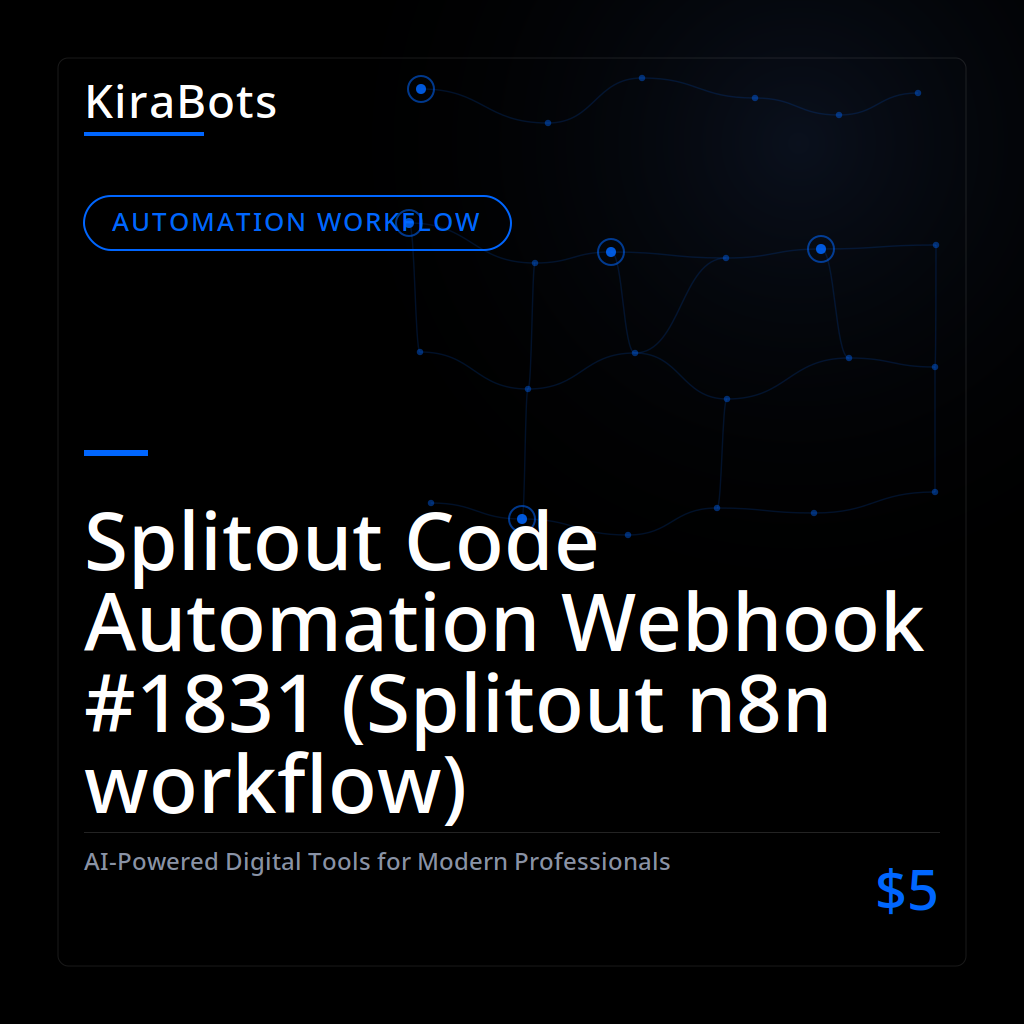 Splitout Code Automation Webhook #1831 (Splitout n8n workflow)