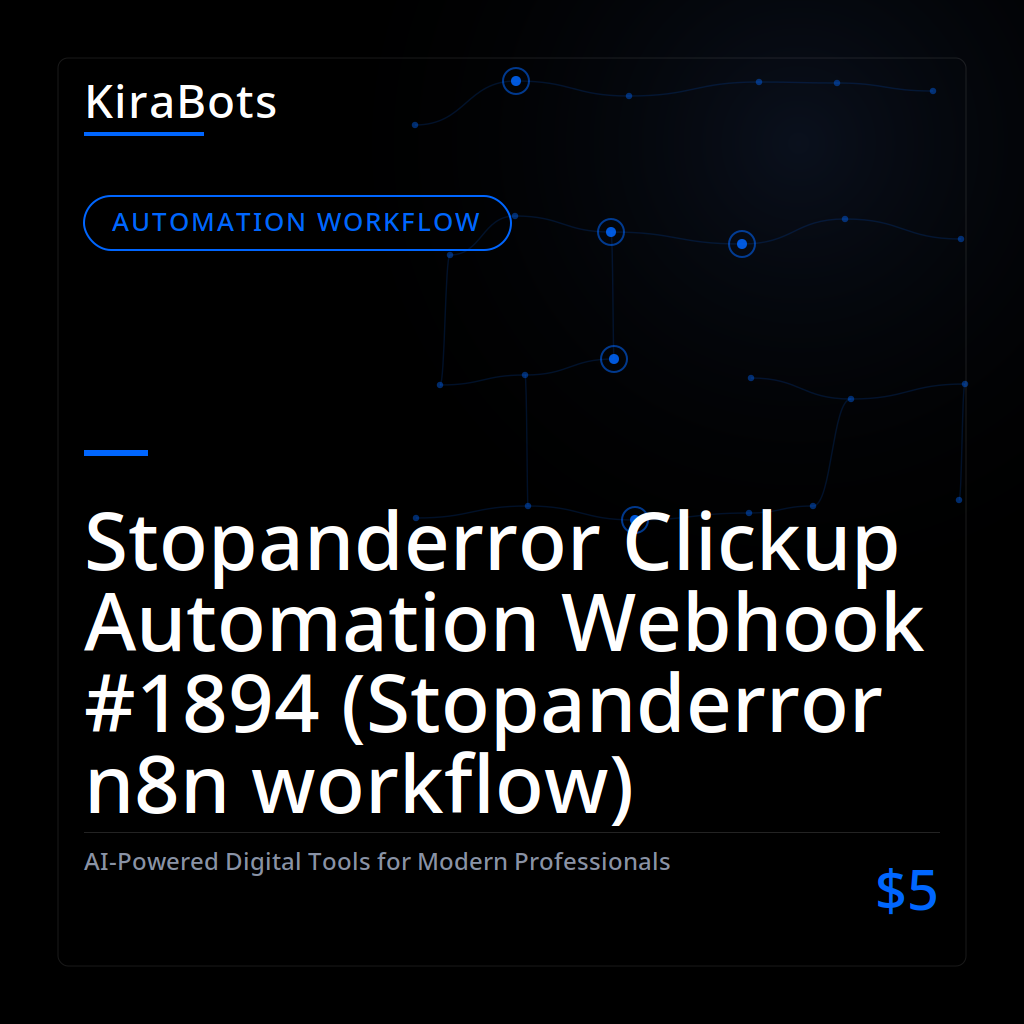 Stopanderror Clickup Automation Webhook #1894 (Stopanderror n8n workflow)